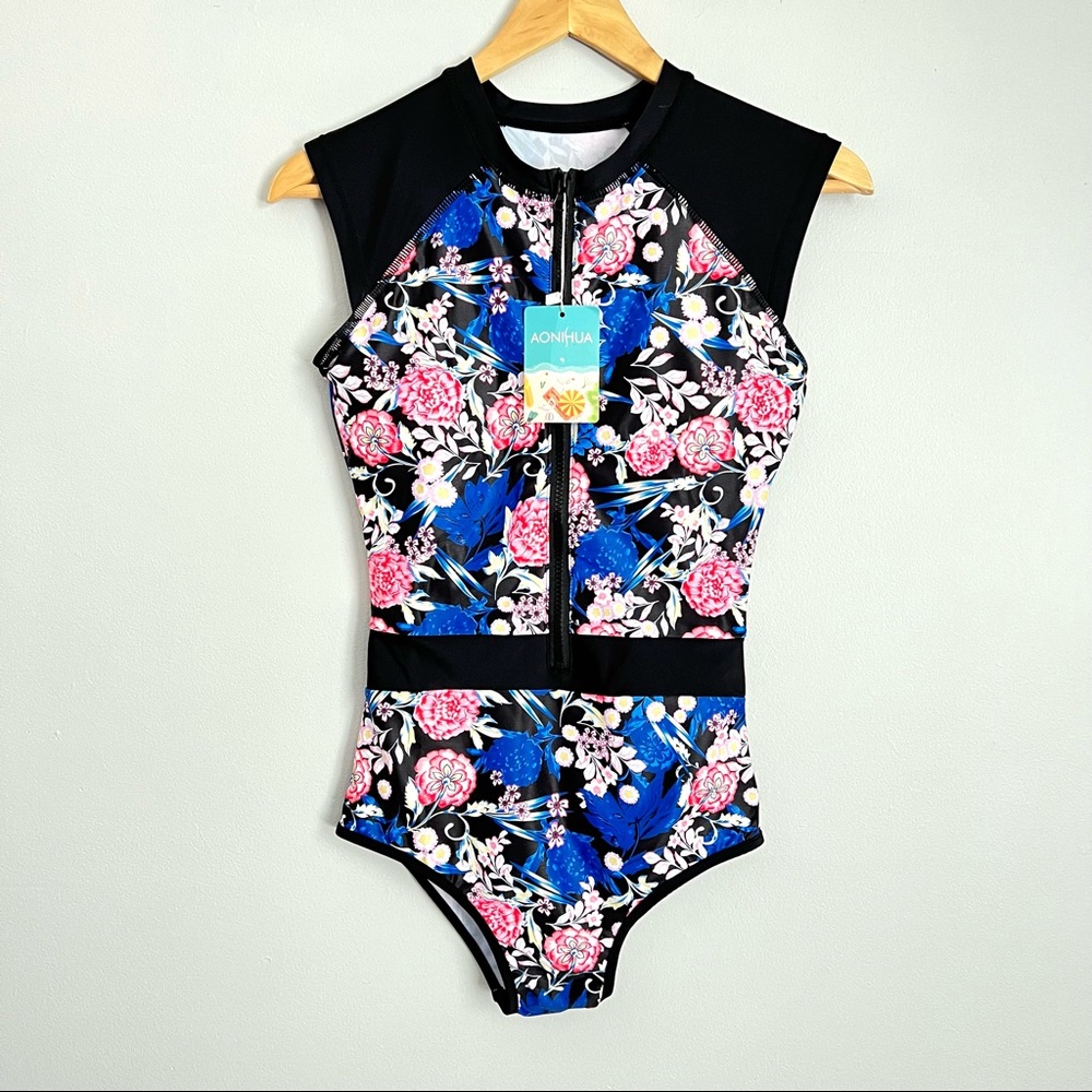 NWT zip front one piece swimsuit